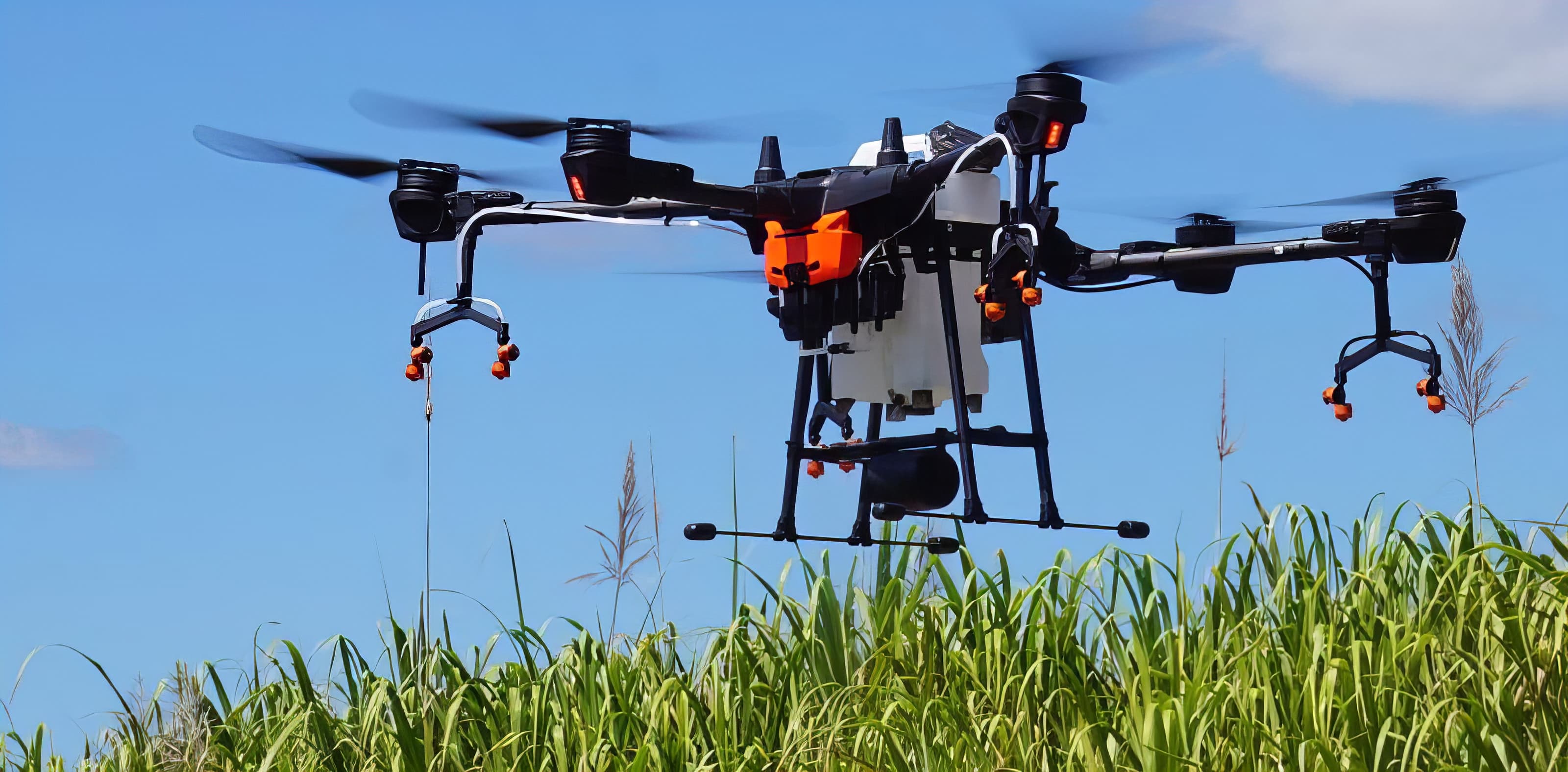 Drone spraying field